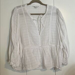 Cotton White Peasant Blouse